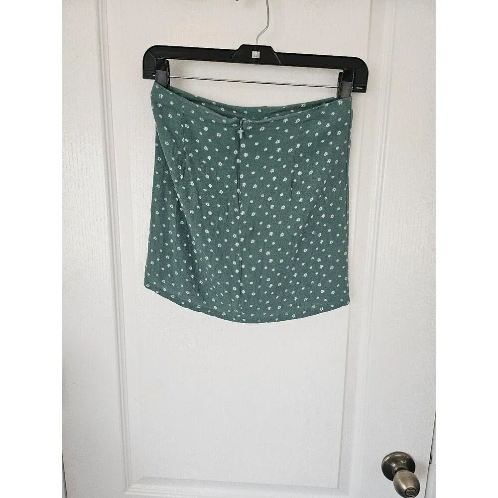 Aéropostale Green Floral A-Line Mini Skirt